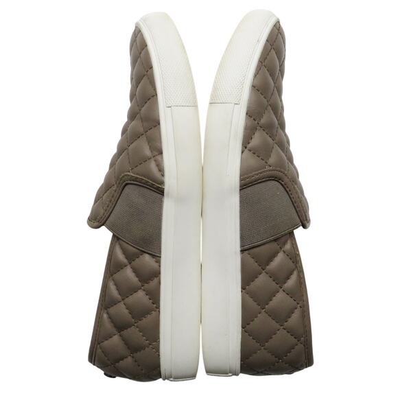 Steve Madden Endell Taupe Leather Quilted Sneakers Size 8 Chunky Platform - Picture 5 of 10